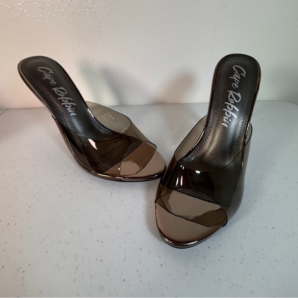 Cape Robbin Barbara-Anne Smoke Clear Stiletto Mules High Heels Size 7 NIB - Picture 6 of 16